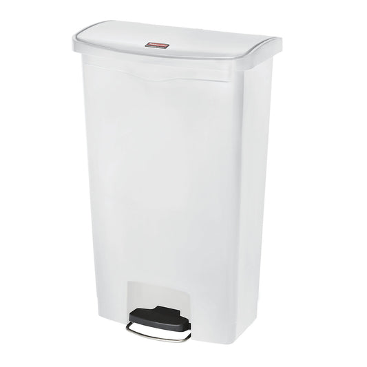 SLIM JIM® foot pedal bin, made of polyethylene, 68 l, white.
