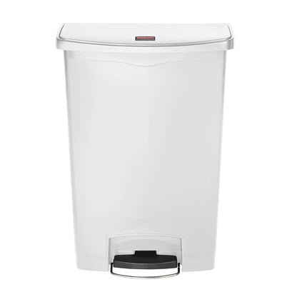 SLIM JIM® foot pedal bin, made of polyethylene, 90 l, white, mobile.