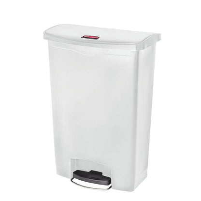 SLIM JIM® foot pedal bin, made of polyethylene, 90 l, white, mobile.