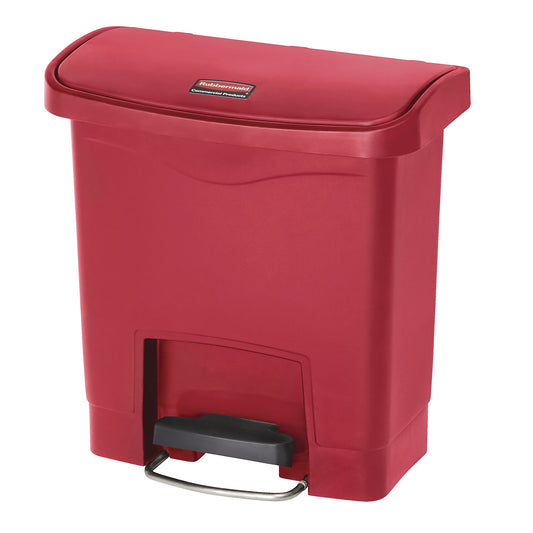 SLIM JIM® foot pedal bin, made of polyethylene, 15 l, red.