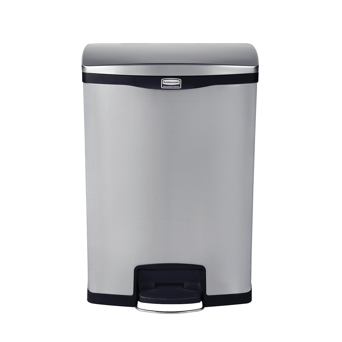 SLIM JIM® waste collector with pedal, made of stainless steel, capacity 90 l.
