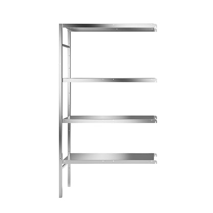 Stainless steel boltless shelf unit, 4 smooth shelves, shelf width x depth 940 x 440 mm, extension shelf unit.
