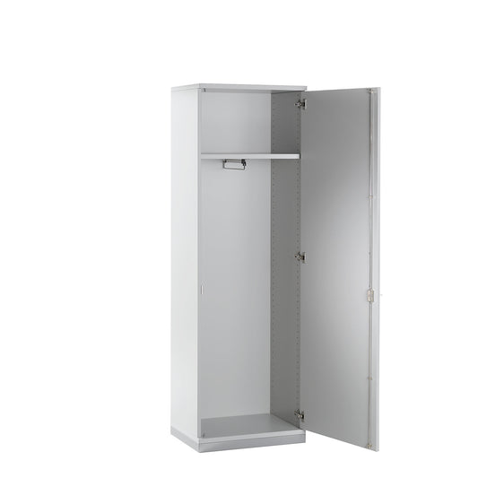 LENA - Wardrobe, 1 shelf, 1 extendable clothes rail, light grey.