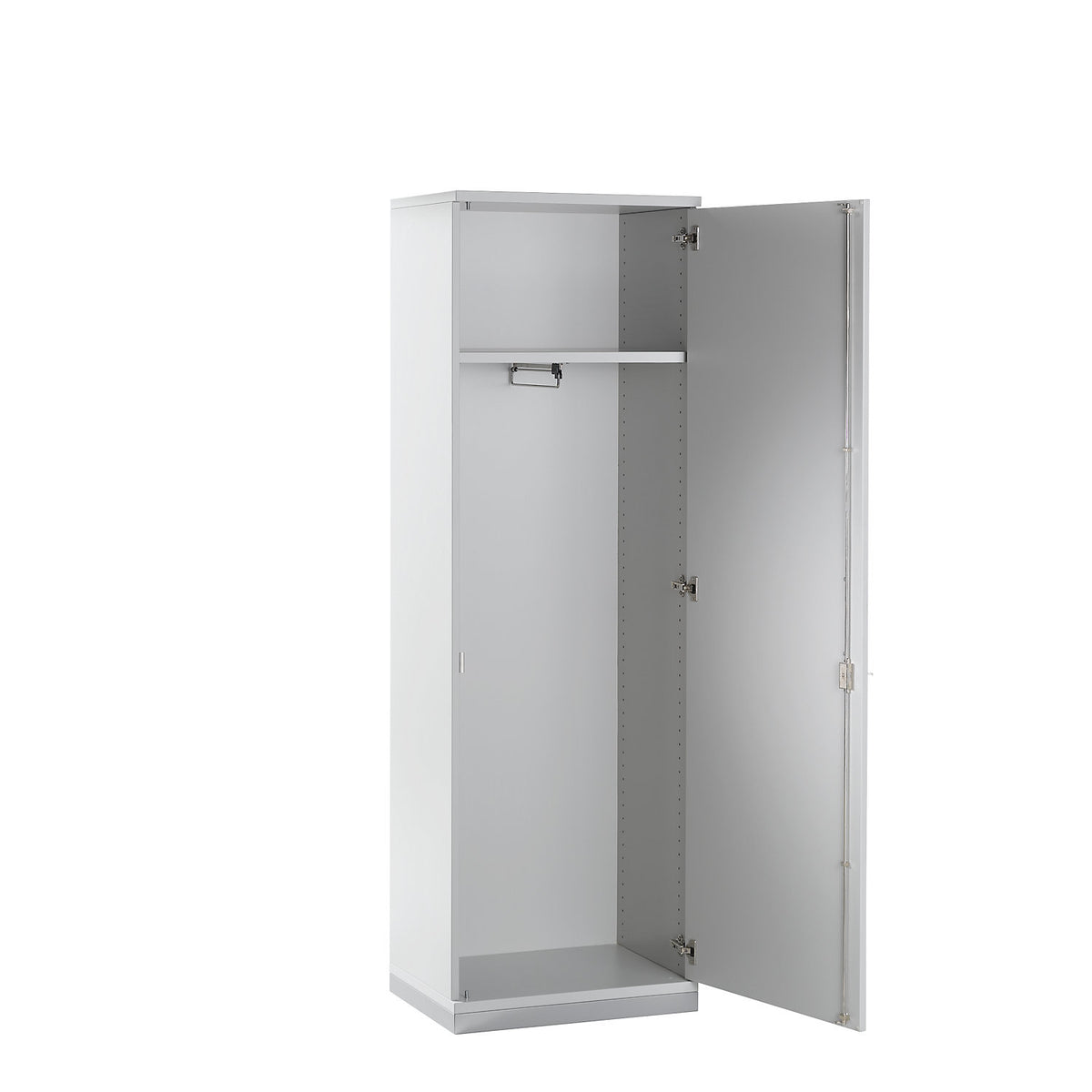 LENA - Wardrobe, 1 shelf, 1 extendable clothes rail, light grey.