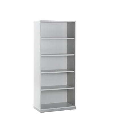 LENA - Office shelf unit, 4 shelves, 5 file heights, HxWxD 1869 x 800 x 442 mm, light grey.