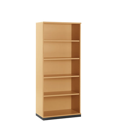 LENA - Office shelf unit, 4 shelves, 5 file heights, HxWxD 1869 x 800 x 442 mm, beech finish.