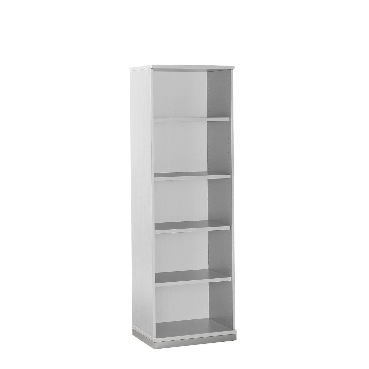 LENA - Office shelf unit, 4 shelves, 5 file heights, HxWxD 1869 x 600 x 442 mm, light grey.