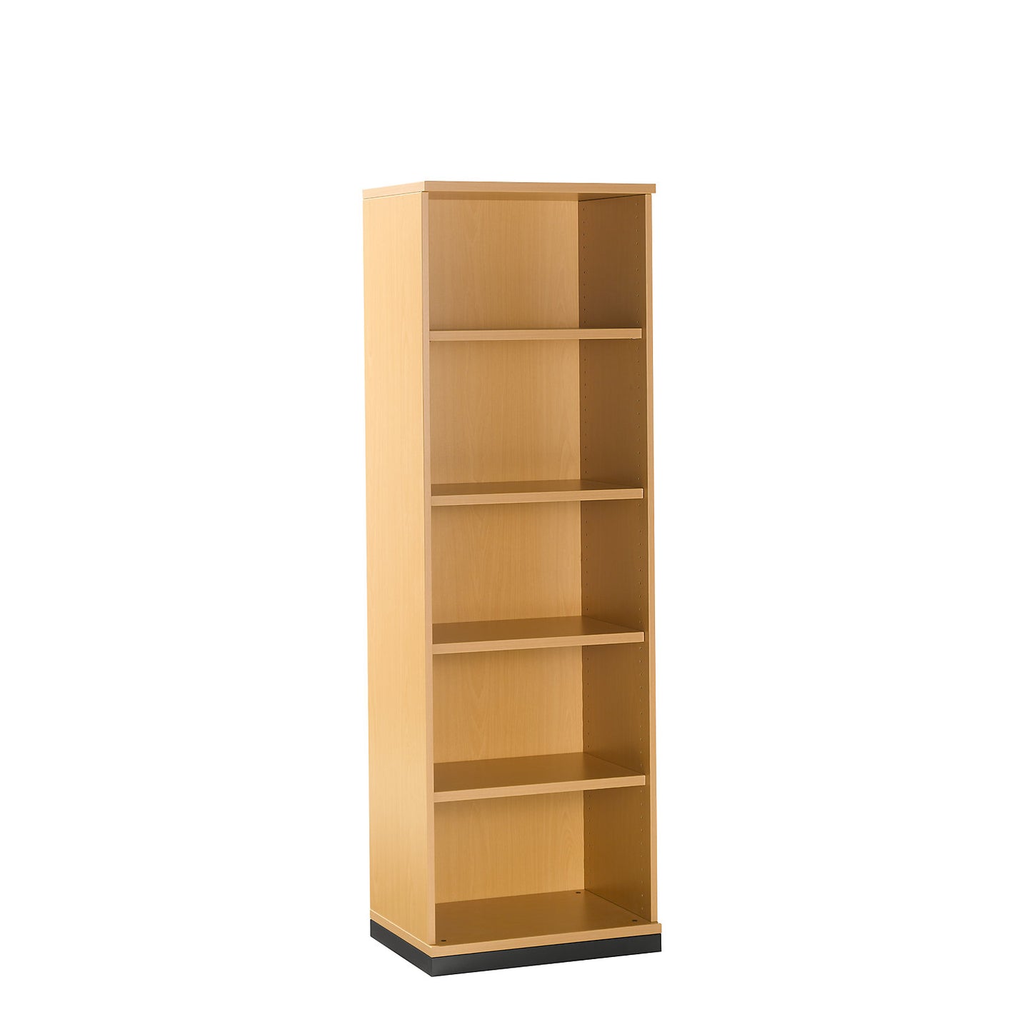 LENA - Office shelf unit, 4 shelves, 5 file heights, HxWxD 1869 x 600 x 442 mm, beech finish.