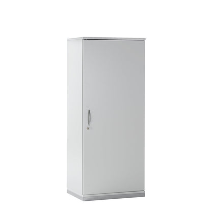 LENA - Double door cupboard, 4 shelves, 5 file heights, HxWxD 1869 x 800 x 442 mm, light grey.