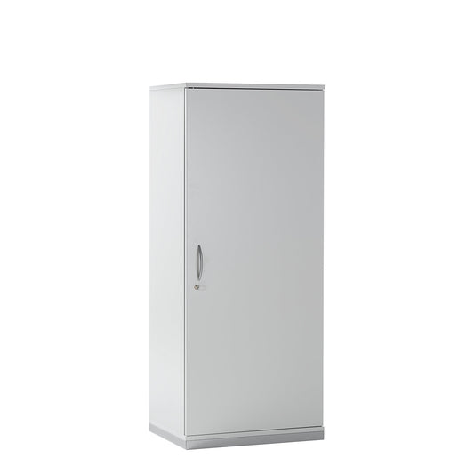 LENA - Double door cupboard, 4 shelves, 5 file heights, HxWxD 1869 x 800 x 442 mm, light grey.