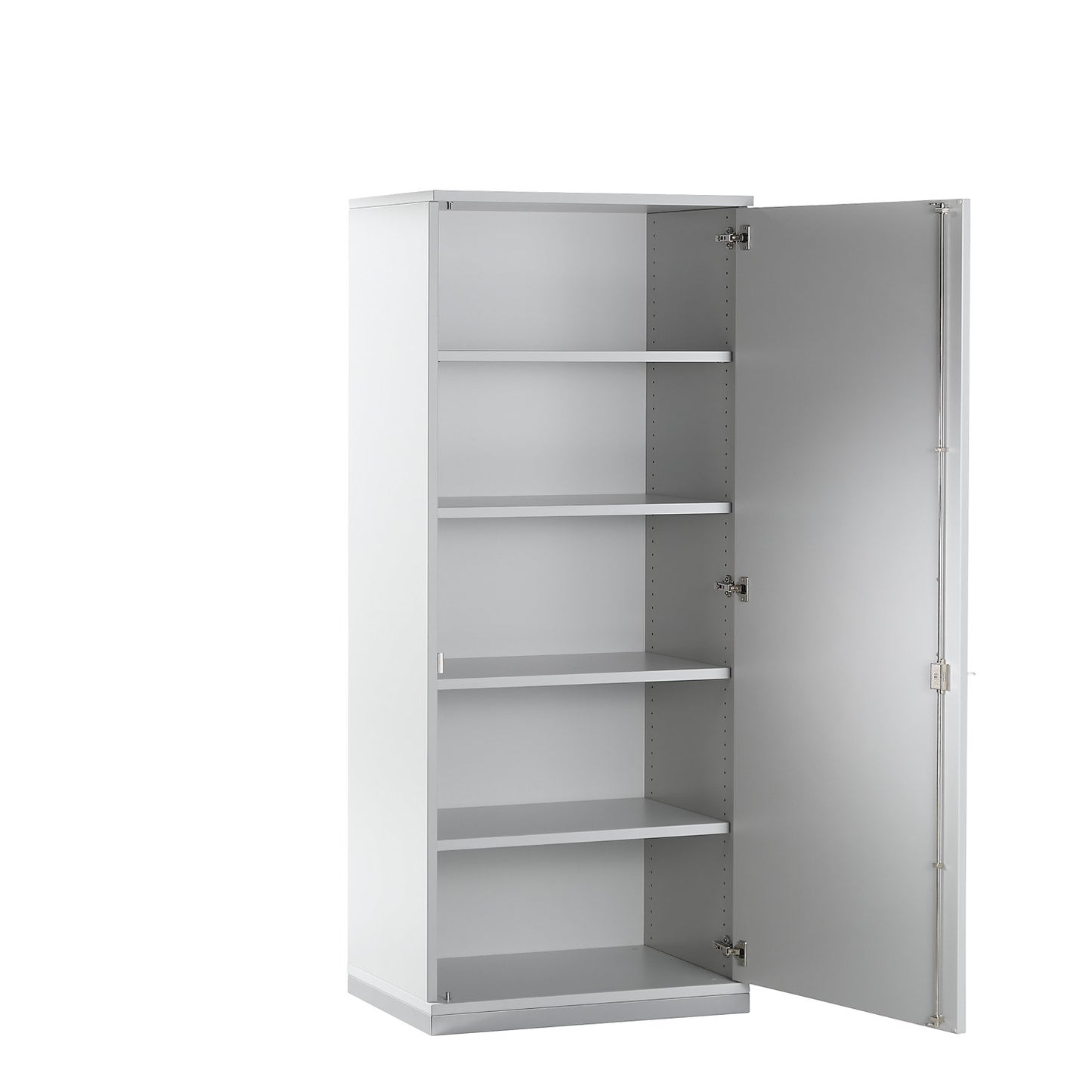 LENA - Double door cupboard, 4 shelves, 5 file heights, HxWxD 1869 x 800 x 442 mm, light grey.