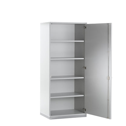 LENA - Double door cupboard, 4 shelves, 5 file heights, HxWxD 1869 x 800 x 442 mm, light grey.