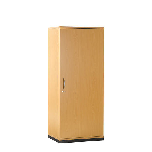 LENA - Double door cupboard, 4 shelves, 5 file heights, HxWxD 1869 x 800 x 442 mm, beech finish.
