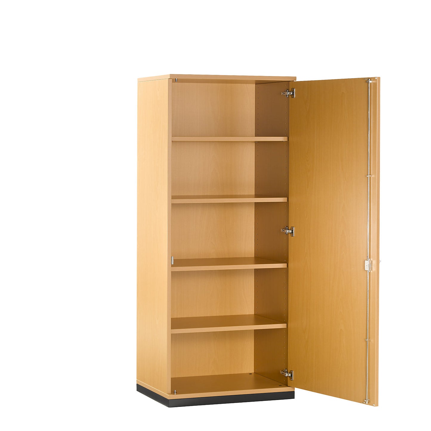 LENA - Double door cupboard, 4 shelves, 5 file heights, HxWxD 1869 x 800 x 442 mm, beech finish.