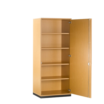 LENA - Double door cupboard, 4 shelves, 5 file heights, HxWxD 1869 x 800 x 442 mm, beech finish.