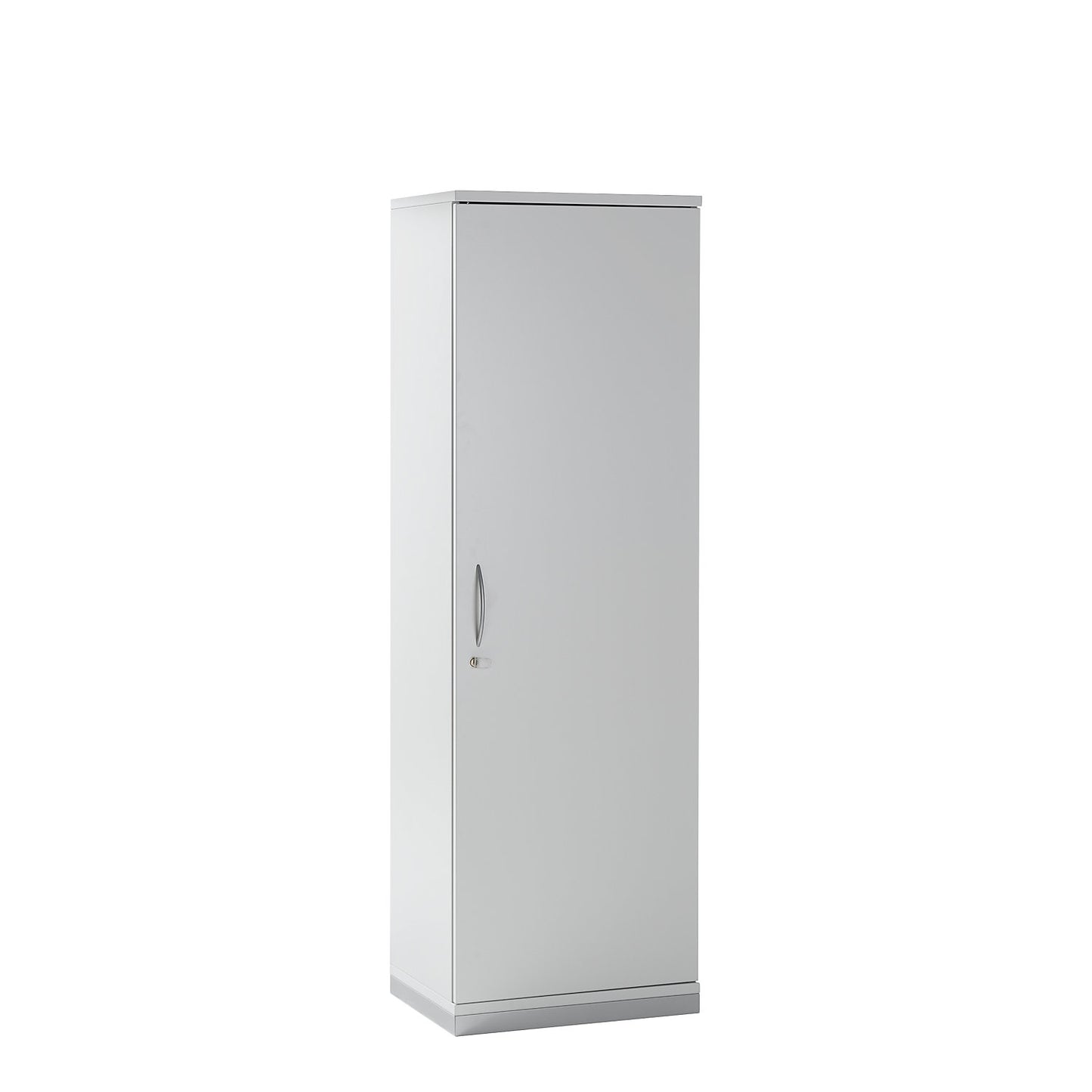 LENA - Double door cupboard, 4 shelves, 5 file heights, HxWxD 1869 x 600 x 442 mm, light grey.