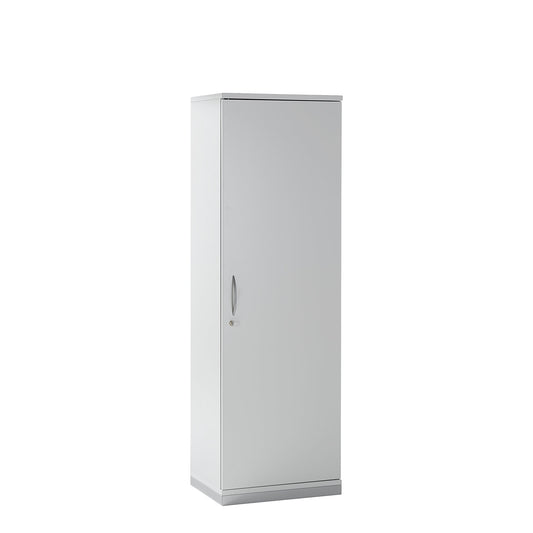 LENA - Double door cupboard, 4 shelves, 5 file heights, HxWxD 1869 x 600 x 442 mm, light grey.