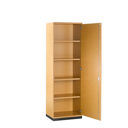 LENA - Double door cupboard, 4 shelves, 5 file heights, HxWxD 1869 x 600 x 442 mm, beech finish.
