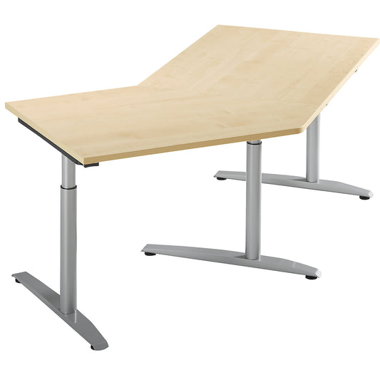 HANNA - Add-on table, height adjustable from 650 - 850 mm, 45°, for left side extension, maple finish.