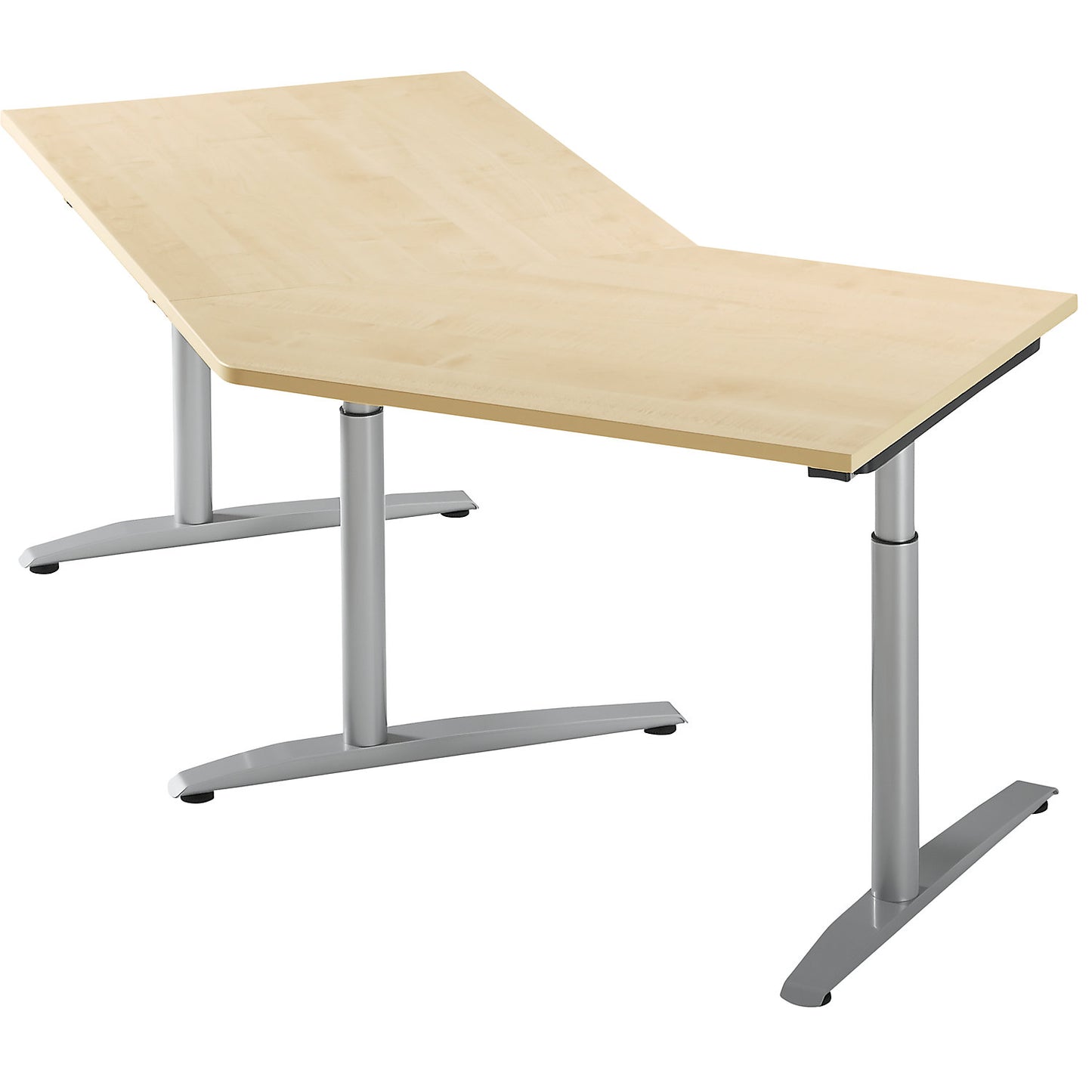HANNA - Add-on table, height adjustable from 650 - 850 mm, 45°, for right side extension, maple finish.