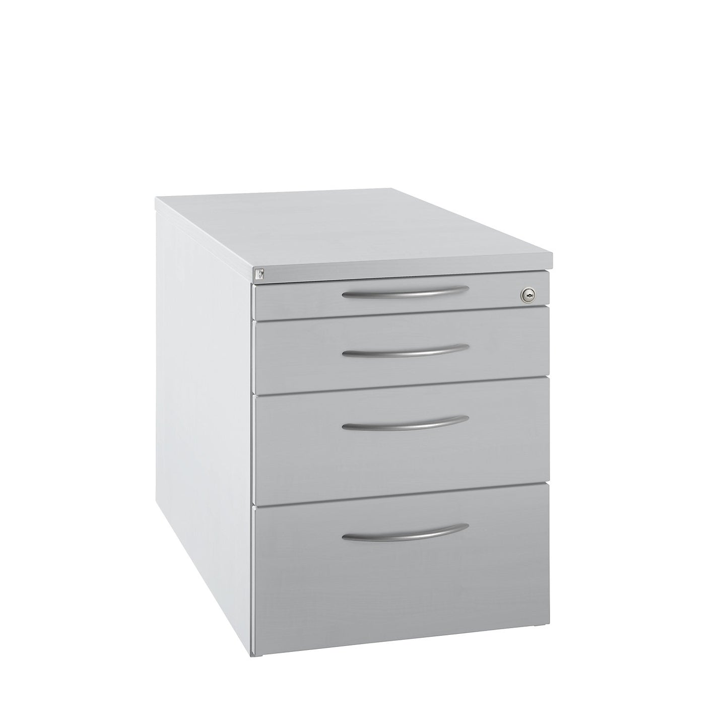 HANNA - Mobile pedestal, 1 utensil drawer, 3 drawers, light grey.