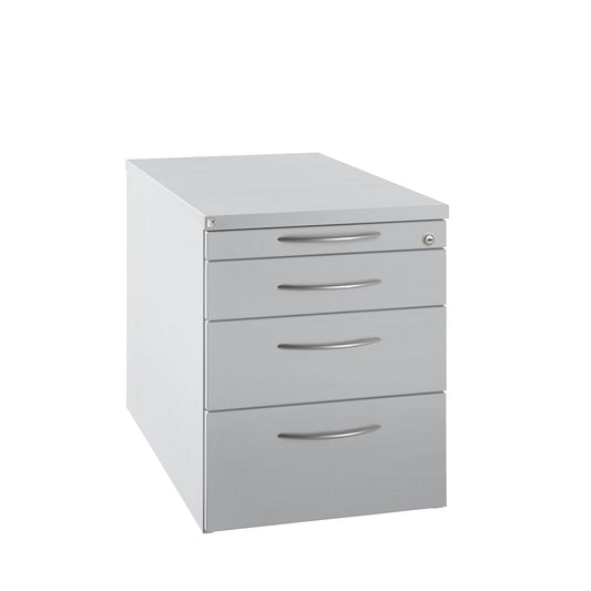 HANNA - Mobile pedestal, 1 utensil drawer, 3 drawers, light grey.