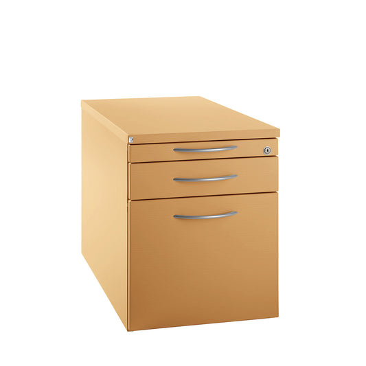 HANNA - Mobile pedestal, 1 utensil drawer, 1 drawer, 1 suspension file drawer, beech finish.