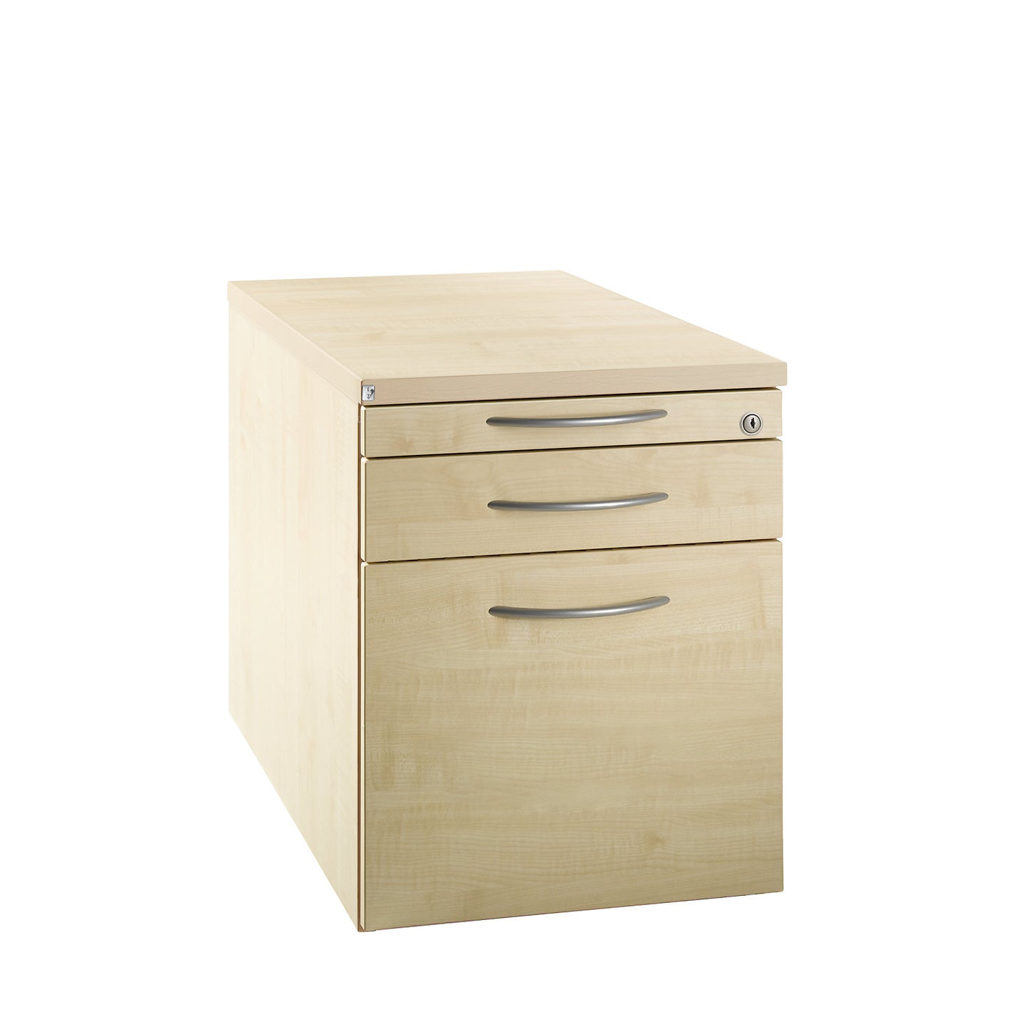 HANNA - Mobile pedestal, 1 utensil drawer, 1 drawer, 1 suspension file drawer, maple finish.