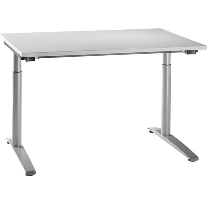 HANNA - Desk with C-foot frame, height adjustable 650 - 850 mm, width 1200 mm, light grey.