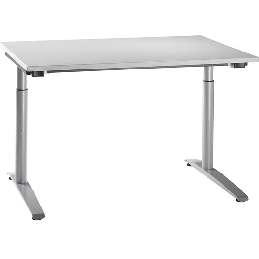 HANNA - Desk with C-foot frame, height adjustable 650 - 850 mm, width 1200 mm, light grey.