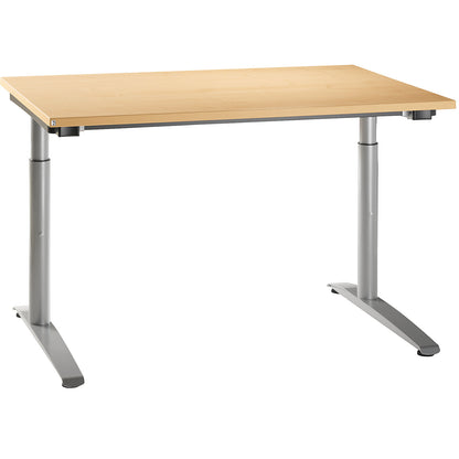 HANNA - Desk with C-foot frame, height adjustable 650 - 850 mm, width 1200 mm, beech finish.