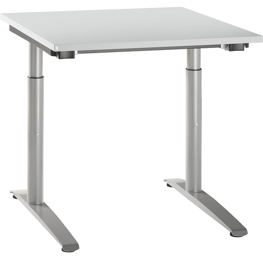 HANNA - Desk with C-foot frame, height adjustable 650 - 850 mm, width 800 mm, light grey.