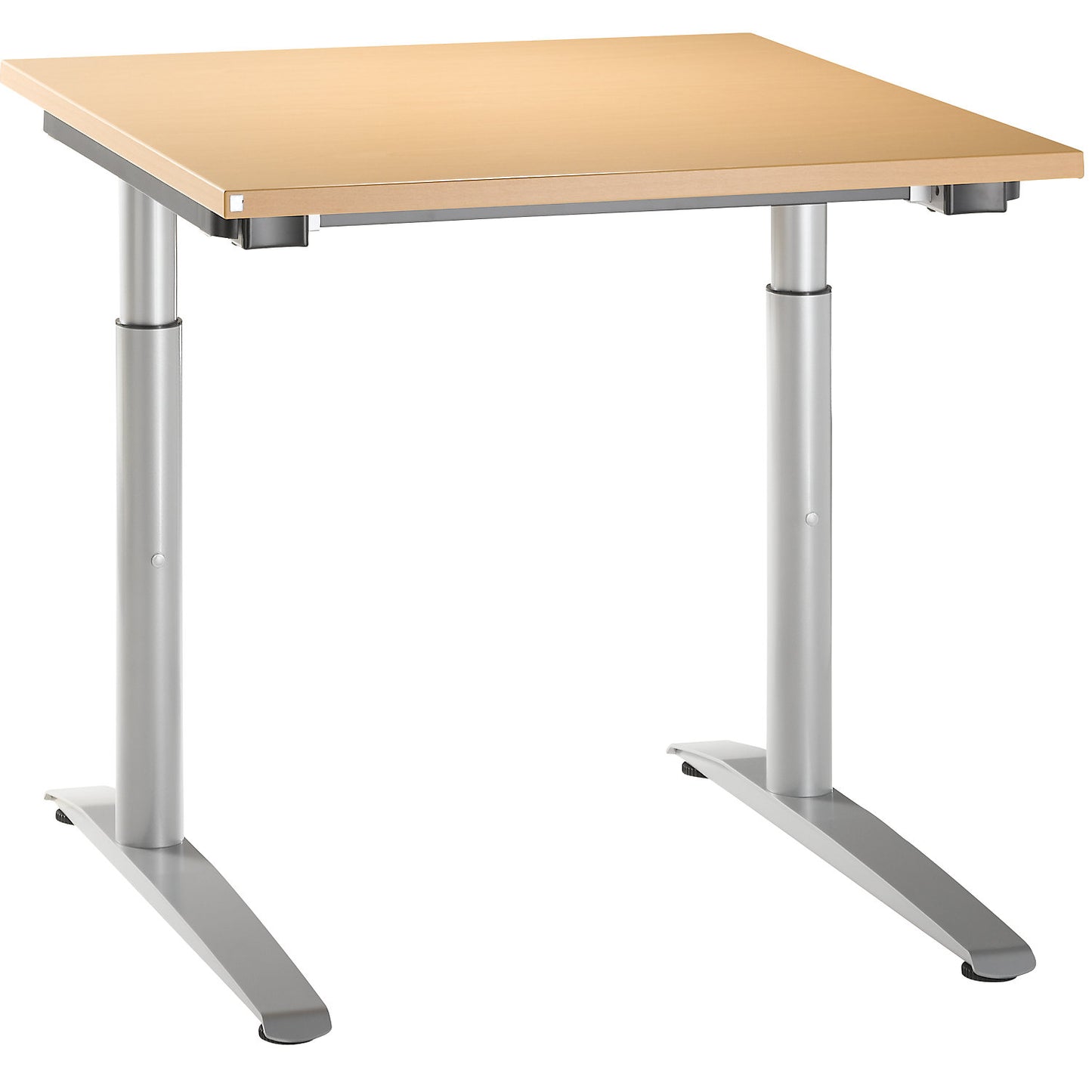HANNA - Desk with C-foot frame, height adjustable 650 - 850 mm, width 800 mm, beech finish.