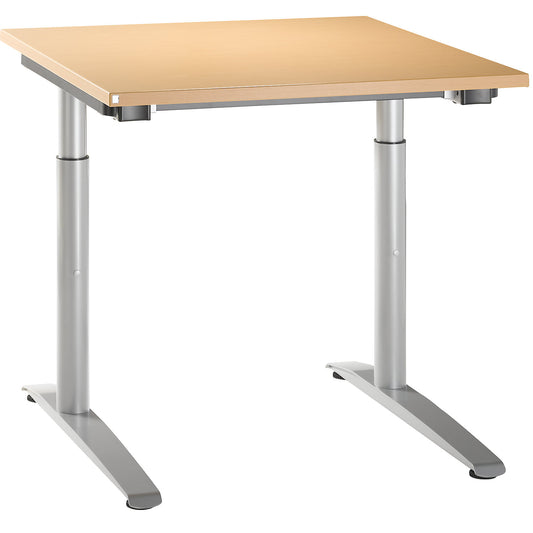 HANNA - Desk with C-foot frame, height adjustable 650 - 850 mm, width 800 mm, beech finish.