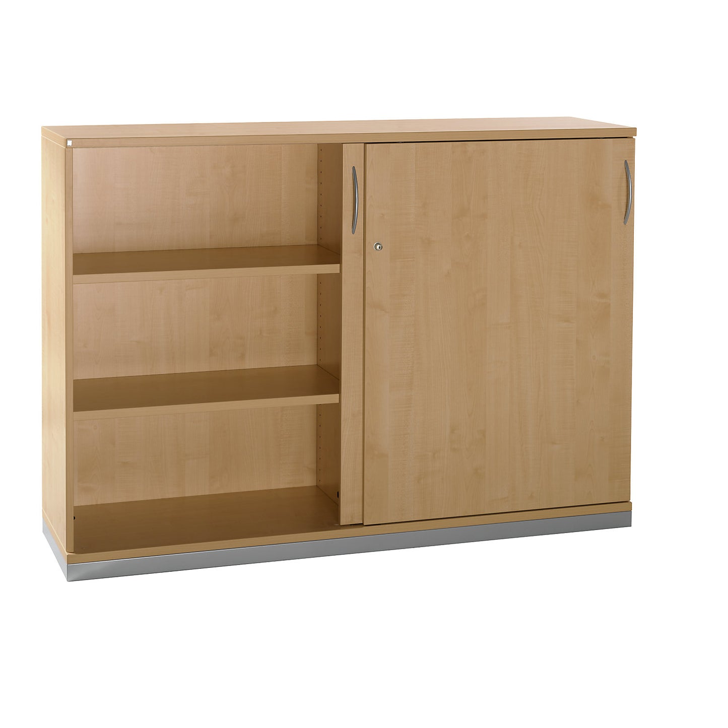 HANNA - Sliding door cupboard, 2 shelves, beech finish.