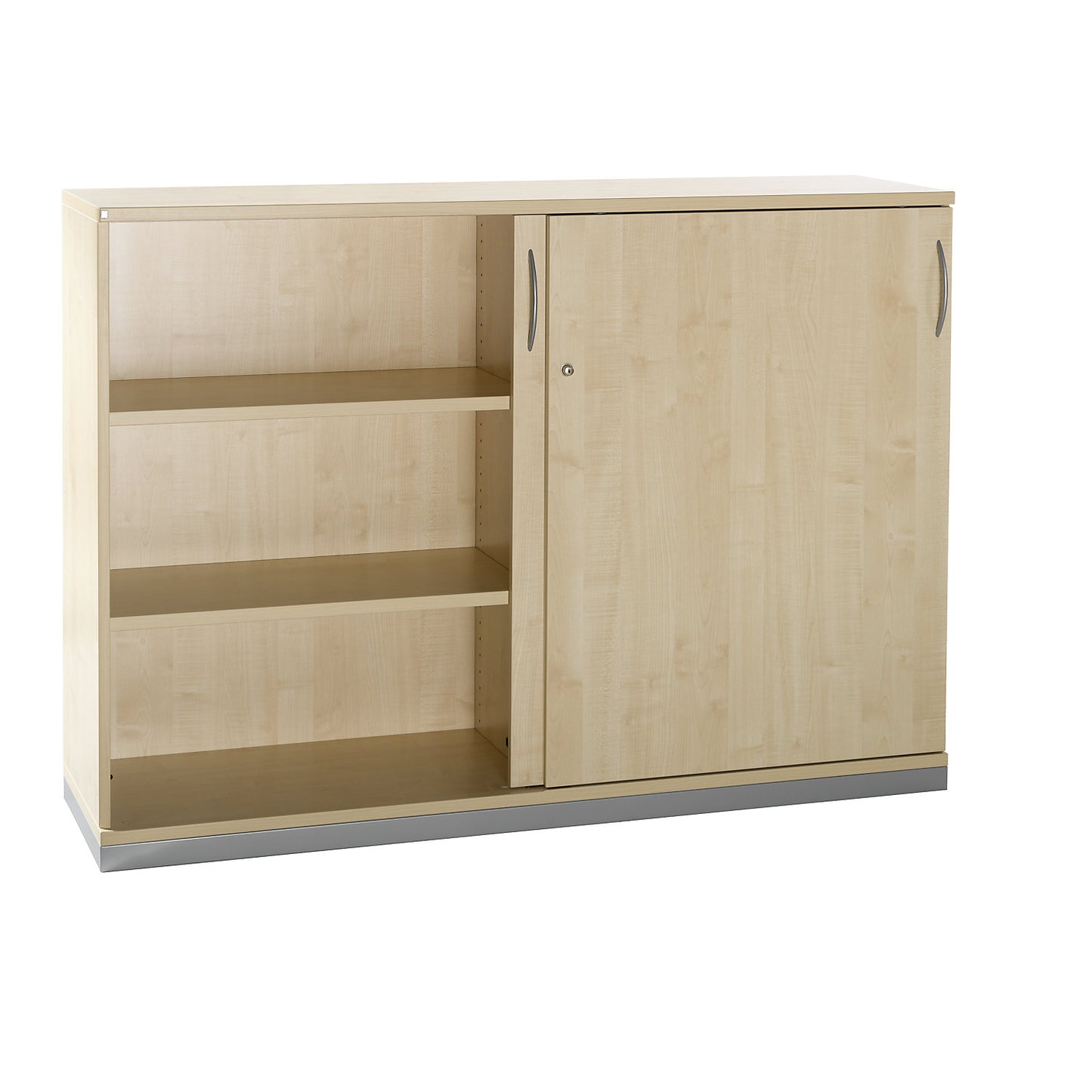 HANNA - Sliding door cupboard, 2 shelves, maple finish.