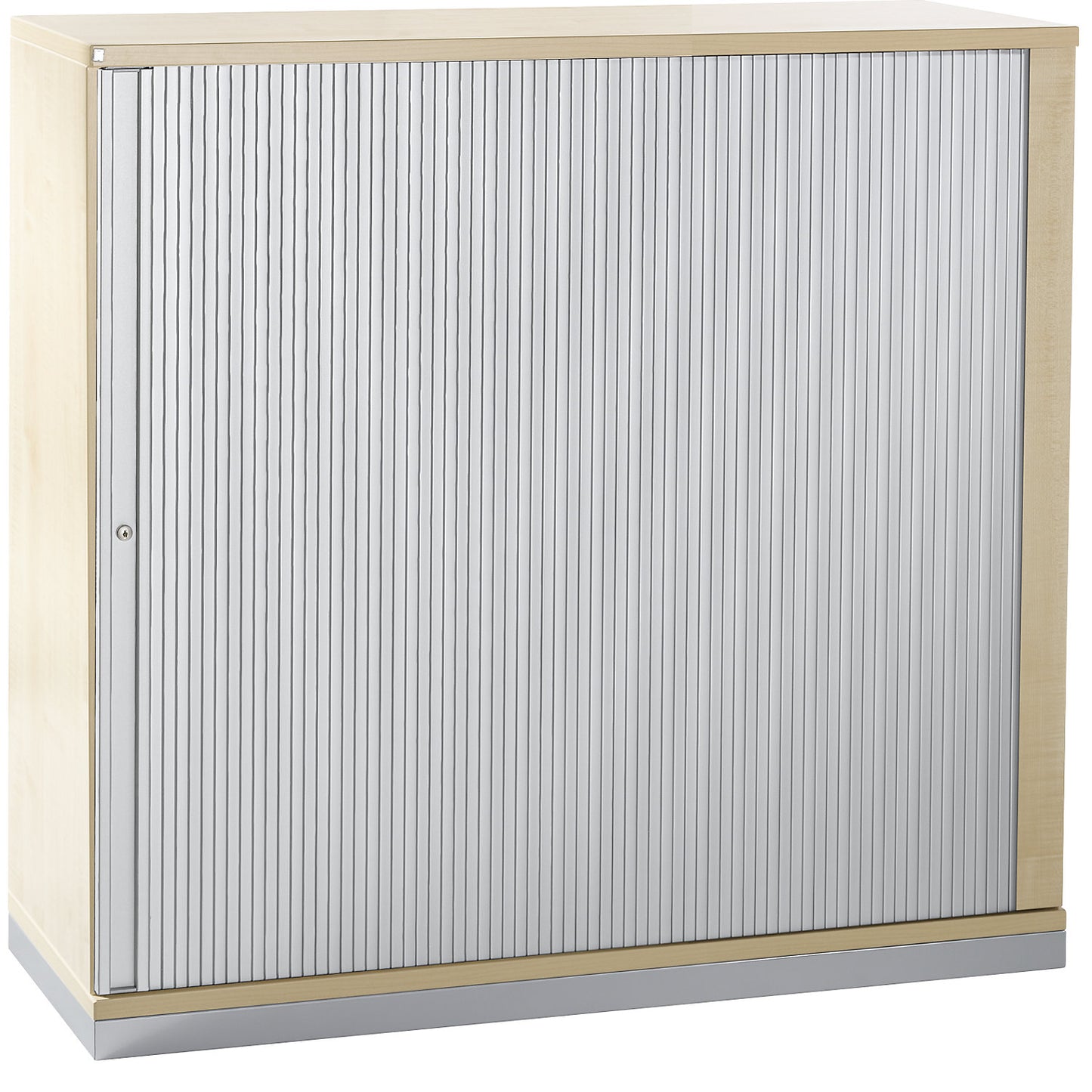 HANNA - Roller shutter cupboard, height 1133 mm, 2 shelves, maple finish.