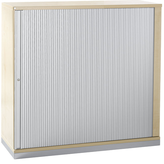 HANNA - Roller shutter cupboard, height 1133 mm, 2 shelves, maple finish.