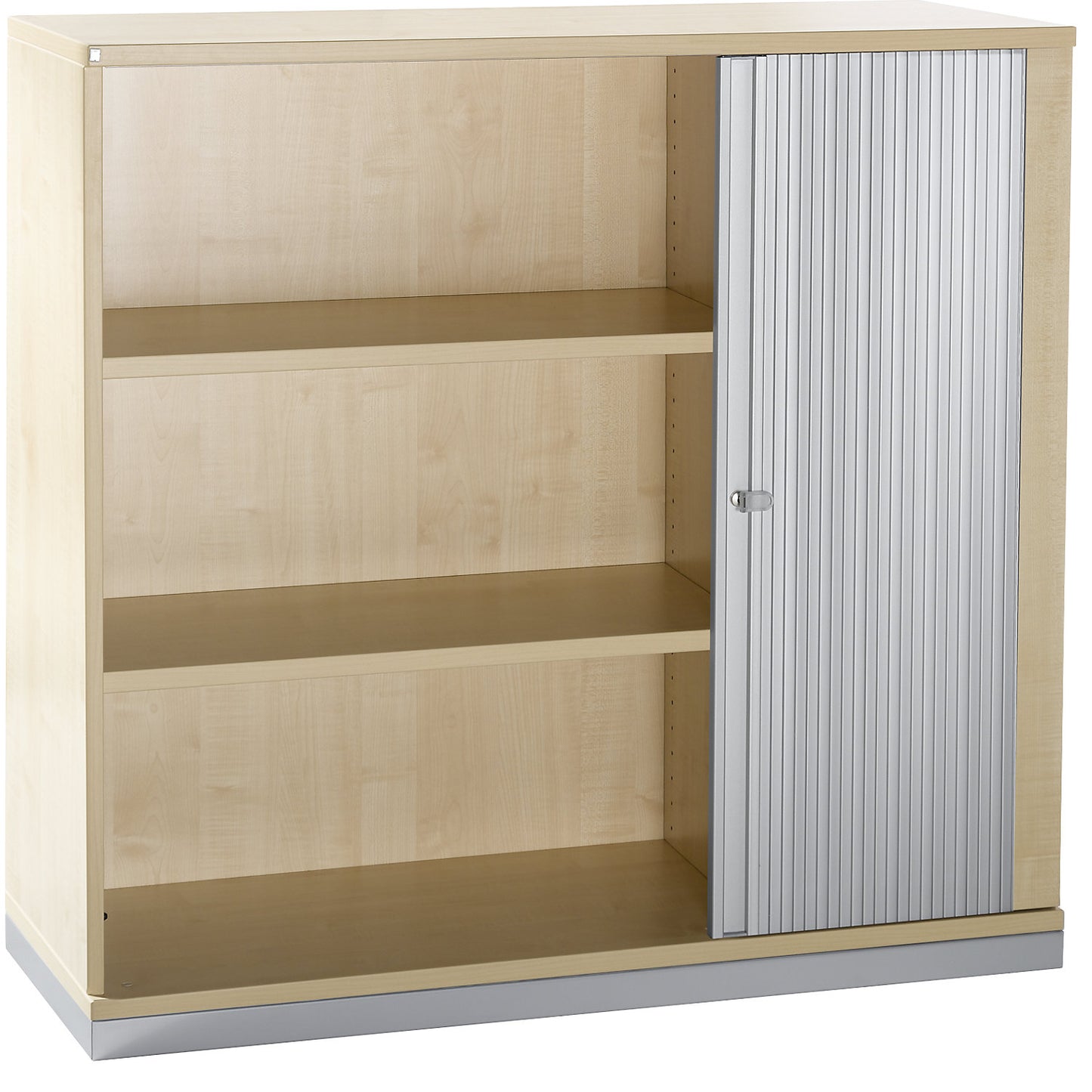 HANNA - Roller shutter cupboard, height 1133 mm, 2 shelves, maple finish.