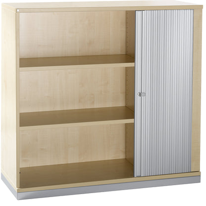 HANNA - Roller shutter cupboard, height 1133 mm, 2 shelves, maple finish.