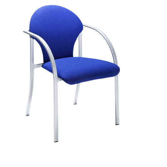 Padded stacking chair, seat HxWxD 470 x 450 x 490 mm, upholstery colour blue, pack of 2.