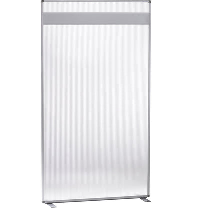 Room divider, polycarbonate pane with magnetowand® strip, HxWxD 1800 x 1000 x 350 mm.