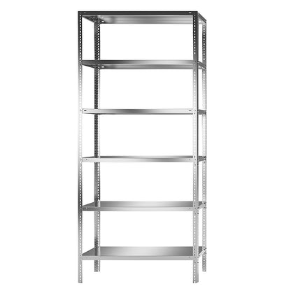 Stainless steel shelf unit, shelf height 2500 mm, standard shelf, width x depth 1100 x 400 mm.