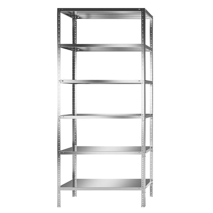 Stainless steel shelf unit, shelf height 2500 mm, standard shelf, width x depth 1100 x 500 mm.