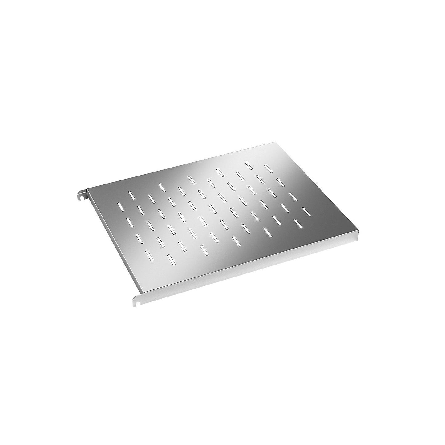 Stainless steel shelf, perforated corner shelf, WxD 640 x 540 mm.