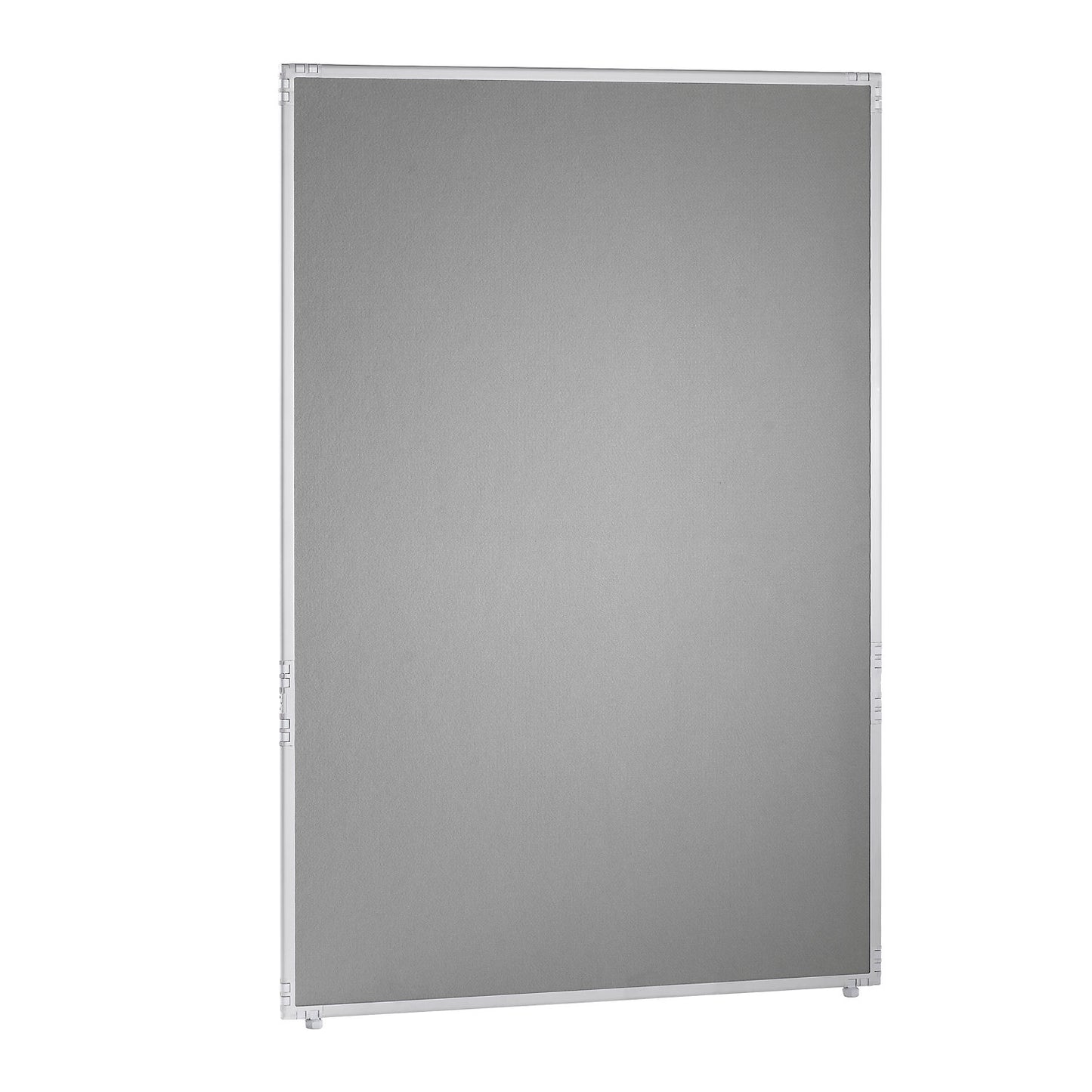 Partition, light grey felt, frame, 1300x1950 mm.