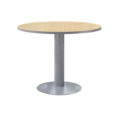 Pedestal table, Ø 1000 mm, height 720 mm, beech finish / aluminium colour.