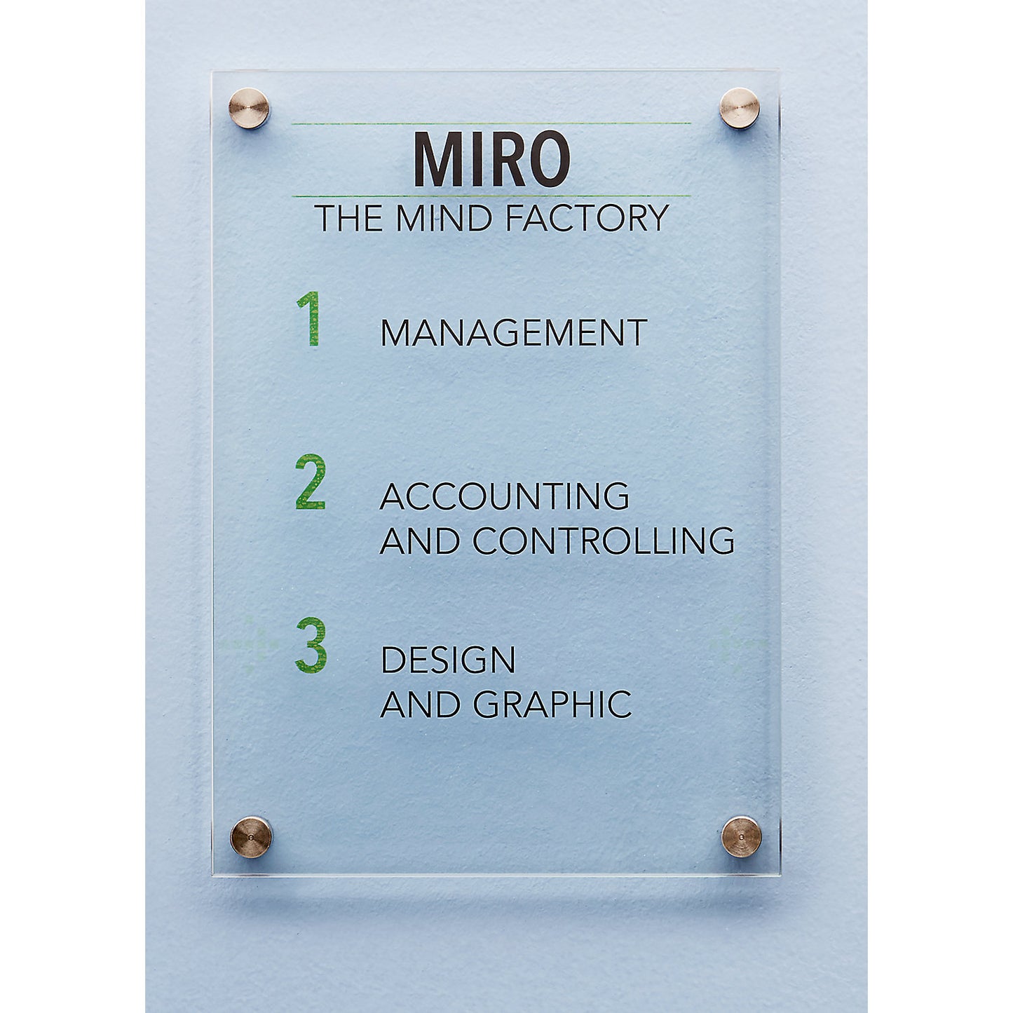 Door sign made of single pane safety glass, made of single pane safety glass, A3.