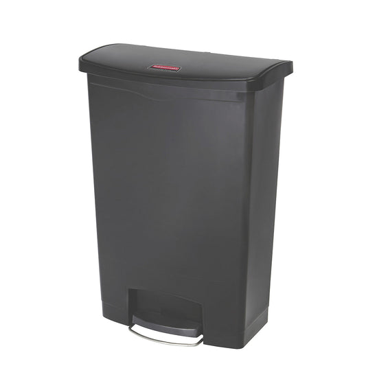 SLIM JIM® foot pedal bin, made of polyethylene, 90 l, black, mobile.