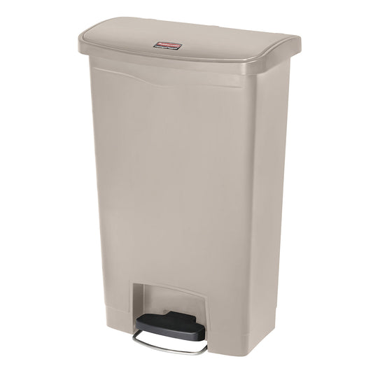 SLIM JIM® foot pedal bin, made of polyethylene, 50 l, beige.